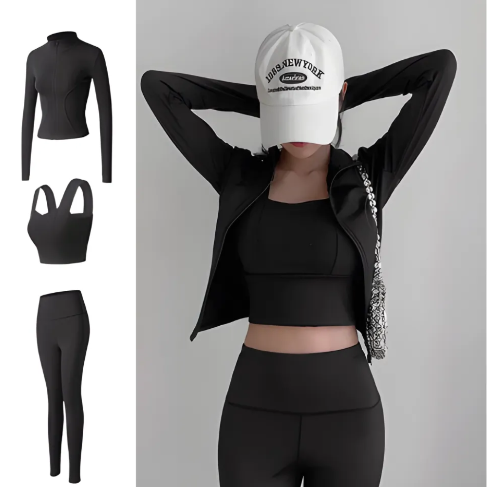 Conjunto Deportivo 3 Piezas Buzo Poleron Gym Top Deportivo